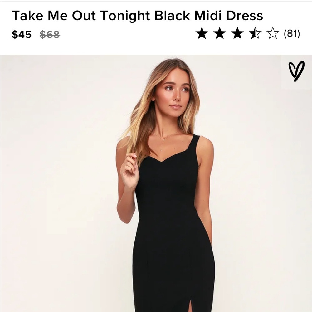 Lulu’s Take Me Out Tonight Black Midi Dress